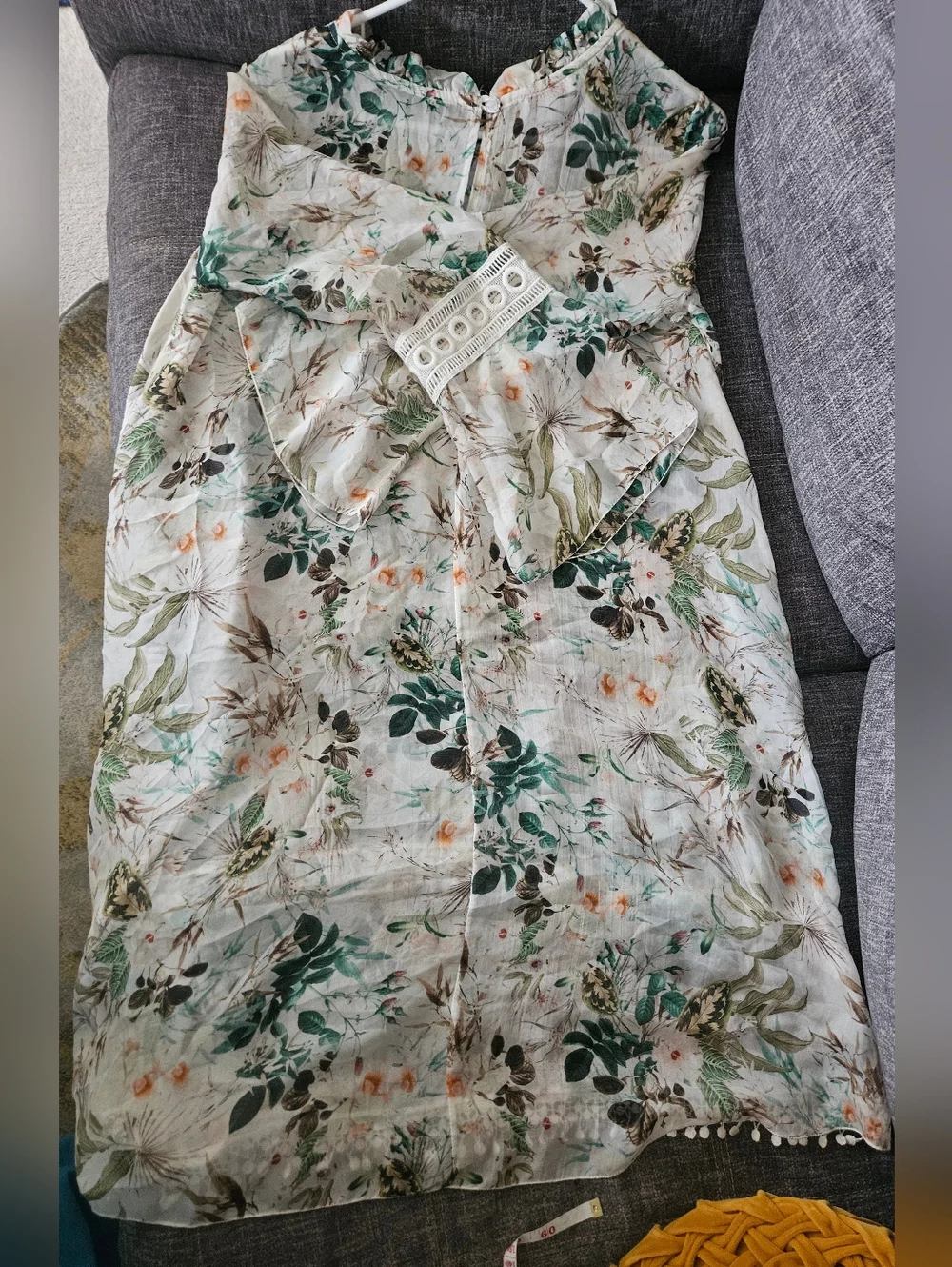Bellambra, Made In Italy, Silk Floral Fringe Dress, Medium, 21ptp - Picture 8 of 10